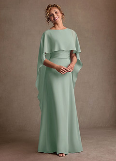Azazie Marilla Mother of the Bride Dresses Agave A-Line Pleated Chiffon Dress image6