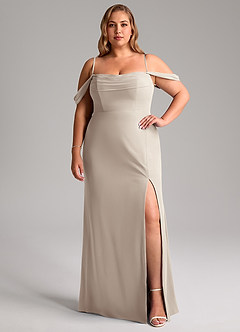 Azazie Saige Bridesmaid Dresses Frost A-Line Off the Shoulder Chiffon Convertible Dress image13