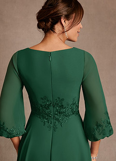 Azazie Yorba Abiti per la Madre della Sposa Abito A-Line in Chiffon Pizzo Verde Scuro image6