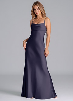 Azazie Seema Bridesmaid Dresses Stormy Mermaid Corset Stretch Satin Dress image3