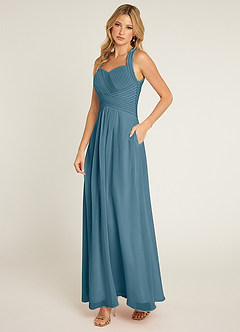 Azazie Claudia Final Sale Bermuda A-Line Sweetheart Neckline Chiffon Dress image2