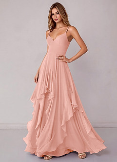 Azazie Zaina Bridesmaid Dresses Rosette A-Line Chiffon Dress image5