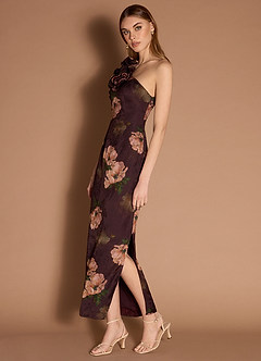 Marina Espresso One Shoulder Gown image3