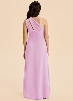 Azazie Skye Junior Candy Pink A-Line Pleated Chiffon Dress image2