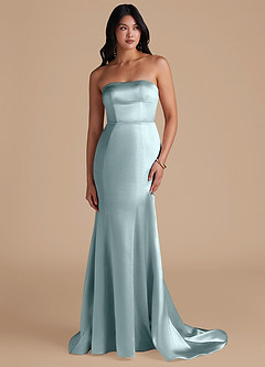 Azazie Aura Bridesmaid Dresses Mist Mermaid Metallic Satin Convertible Dress image1
