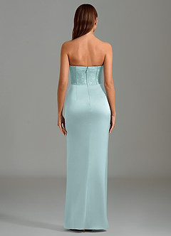 Azazie Emilia Bridesmaid Dresses Mist Mermaid Strapless Stretch Satin Dress image2