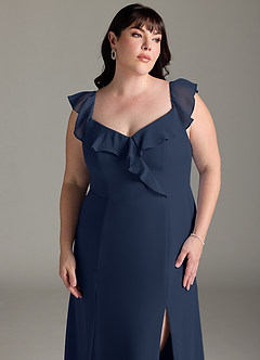 Azazie Sophie Bridesmaid Dresses Dark Navy A-Line Off the Shoulder Chiffon Convertible Dress image13