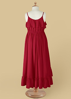 Azazie Karmen Flower Girl Dresses Scarlet A-Line Ruched Chiffon Dress image9