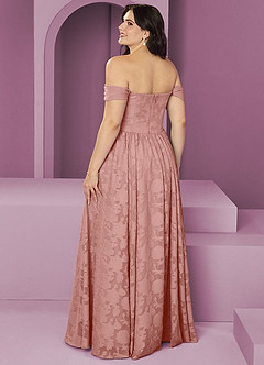 Barbie ♥ Azazie Bridesmaid Dresses Rosette A-Line Off the Shoulder Floral Burnout Convertible Dress image8