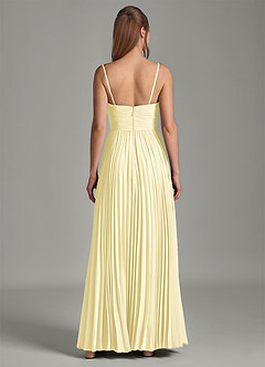 Azazie Chiana Bridesmaid Dresses Lemon Sorbet A-Line Strapless Chiffon Dress image6