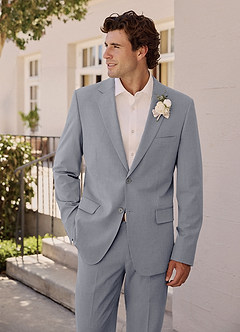 front Savile Grey Wool Blend Suit