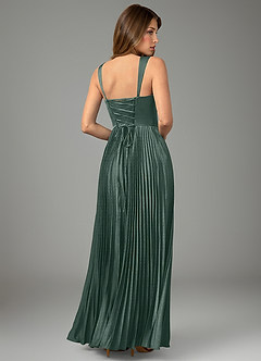 Azazie Avenelle Robes de demoiselle d'honneur Robe Trapèze en Satin extensible Corset Mousse De Mer image2