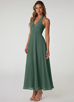 Azazie Tessie Suknie dla druhen Linia A Pofałdowany Szyfon Długość kostki Sukienka image3