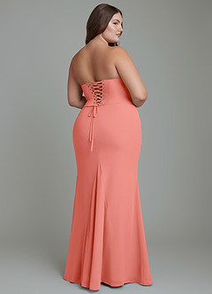 Azazie Sorrel Bridesmaid Dresses Salmon Pink Mermaid Corset Chiffon Dress image10