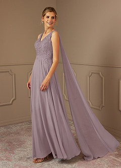 Azazie Joules Mère de la mariée Robes Robe Trapèze en Mousseline de soie Paillettes Crépuscule image3