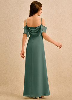 Azazie Pippy Girls Formal Flower Girl Dresses Sea Moss A-Line Sweetheart Neckline Chiffon Dress image2