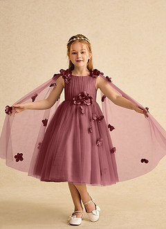 Azazie Staria Robe Demoiselle D'honneur Fillette Robe Princesse en Tulle Rayé Améthyste image4