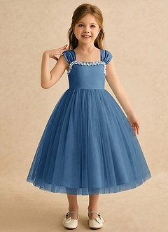 Azazie Yosemite vestidos de niña de las flores Vestido de Crepúsculo de Tul de Corte Princesa con Escote de Corazón image1