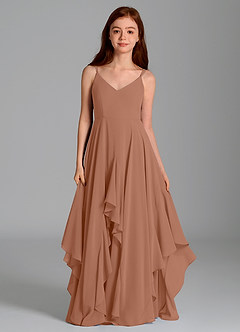 Azazie Karan Junior Bronzer A-Line Chiffon Dress image4