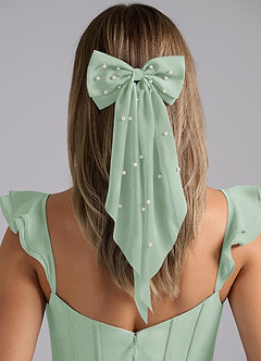 front Pearl Hair Bow Hair Clip