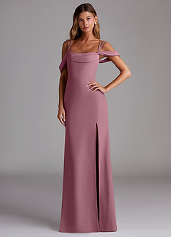 Azazie Callan Bridesmaid Dresses Vintage Mauve Mermaid Pleated Chiffon Convertible Dress image1