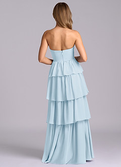 Azazie Faye At-home Try On Dresses Black A-Line Sweetheart Neckline Chiffon Dress image7