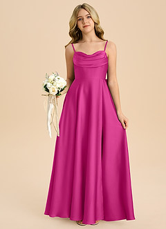 Azazie Bear Junior Fuchsia A-Line Sweetheart Neckline Stretch Satin Dress image7