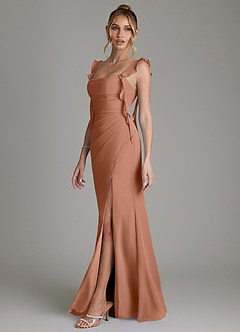 Azazie Jessamine Bridesmaid Dresses Bronzer Mermaid Corset Chiffon Dress image5