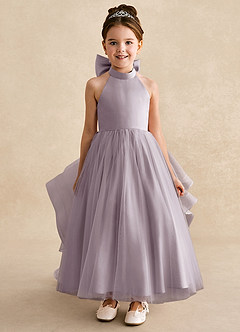 Azazie Bev Flower Girl Dresses Dusk A-Line Convertible Tulle Dress image3