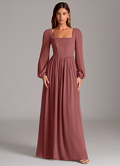 Azazie Maree Bridesmaid Dresses Amethyst A-Line Corset Chiffon Dress image5