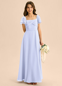 Azazie Azey Junior Lavender A-Line Ruched Chiffon Dress image1