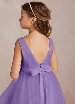 Azazie Marlee Final Sale Agave A-Line Pleated Matte Satin Dress image5