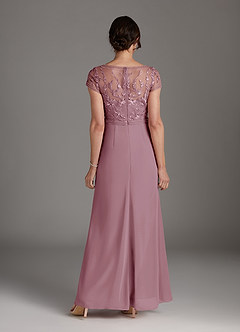 Azazie Silvia Mother of the Bride Dresses Vintage Mauve A-Line Lace Chiffon Dress image3