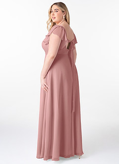Azazie Syenna Bridesmaid Dresses Dusty Rose A-Line Ruched Chiffon Dress image9
