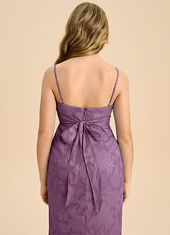 Azazie Mai Junior Wisteria Sheath Pleated Floral Burnout Dress image7