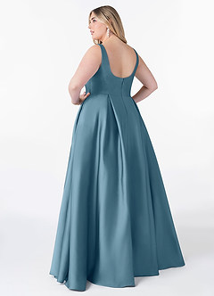 Azazie Neve Bridesmaid Dresses Bermuda Ball-Gown with Pockets Stretch Satin Dress image8