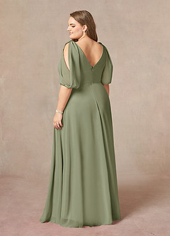 Azazie Bronwyn Mother of the Bride Dresses Pistachio A-Line V-Neck Ruched Chiffon Dress image9