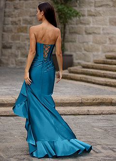 Siren Blau Meerjungfrau-Ballkleid image8