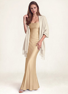 front Wool-Blend Fringe Hem Scarf & Shawl