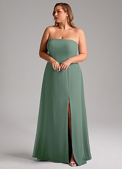 Azazie Wren Bridesmaid Dresses Eucalyptus A-Line Side Slit Chiffon Convertible Dress image10