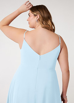 Azazie Daenerys Bridesmaid Dresses Sky Blue A-Line Cowl Chiffon Dress image12