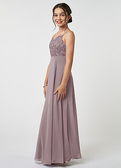 Azazie Sonya Junior Dusk A-Line Lace Chiffon Dress image3