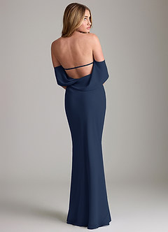 Azazie Lusinda Suknie dla druhen Syrena Zza ramienia Szyfon Do ziemi Sukienka image2