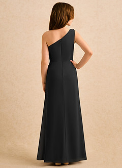Azazie Sophie Girls Formal Flower Girl Dresses Black Sheath One Shoulder Chiffon Dress image3