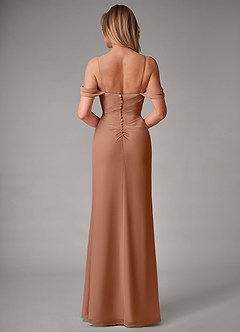 Azazie Haisley Bridesmaid Dresses Bronzer Sheath Off the Shoulder Chiffon Convertible Dress image7