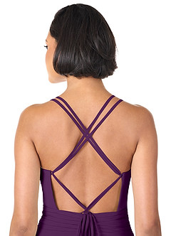 Azazie Farren Robes de demoiselle d'honneur Robe Trapèze Convertible en Mousseline de soie Plissée Grain De Raisin image2