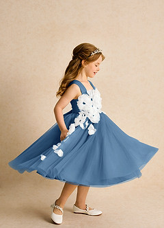 Azazie Dovey Abiti da Ragazza di Fiori Abito Principessa in Tulle Fiocco Crepuscolo image5