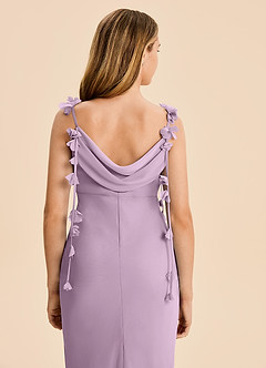 Azazie Trinity Junior Vestido Glicinia de Gasa de Corte Sirena con Plisado image5