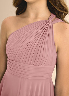 Azazie Charlize Junior Dusty Rose A-Line Pleated Chiffon Dress image6