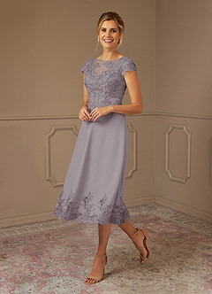 Azazie Terrano Mother of the Bride Dresses Dusk A-Line Scoop Lace Dress image2